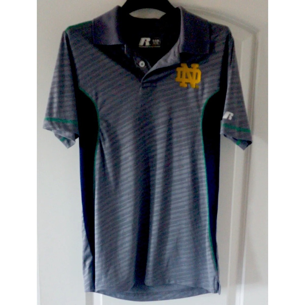 Notre Dame Fighting Irish Polo Shirt Russell Norman Mens Size Small 34 36